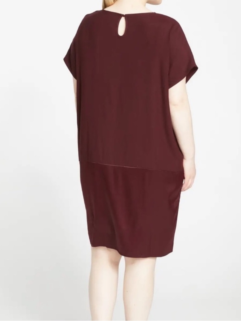 Universal Standard Avenir Double Luxe Dress Black Cherry Plus Size M 18/20 - Picture 2 of 9